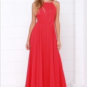 Red maxi dress